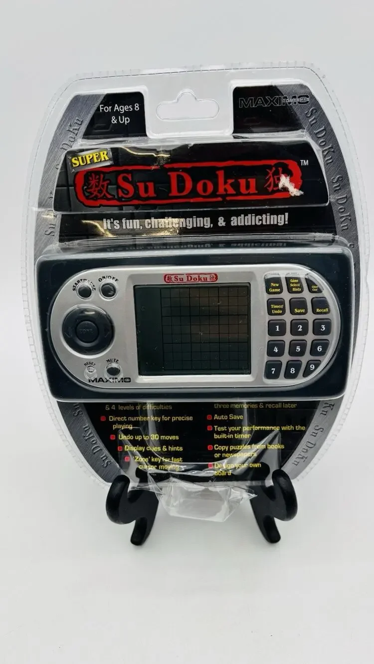 New Maximo Super Sudoku Handheld Electronic Puzzle Game - 16,000+ Puzzles Sealed